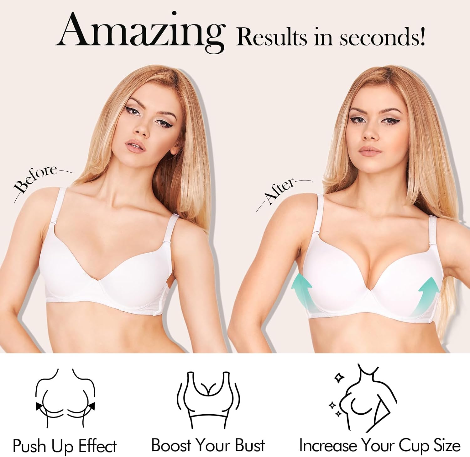 Detalle de Vollence Silicone Bra Inserts – Push Up Enhancers for Natural Curves