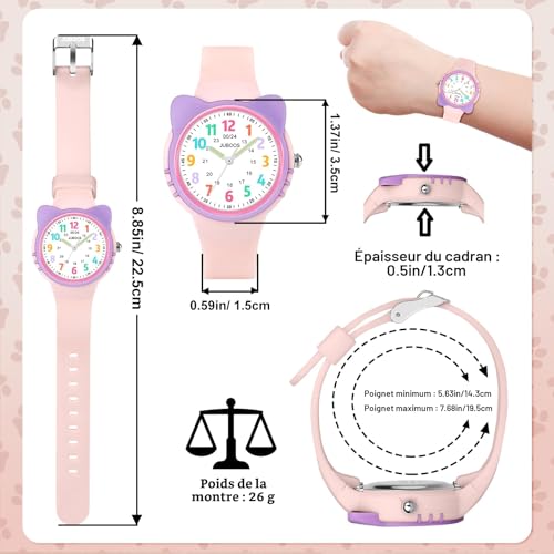 Thumbnail 5 de Juboos Montres Enfants Filles – Montre à Quartz Étanche pour Garçons et Filles (4–15 ans) avec bracelet souple