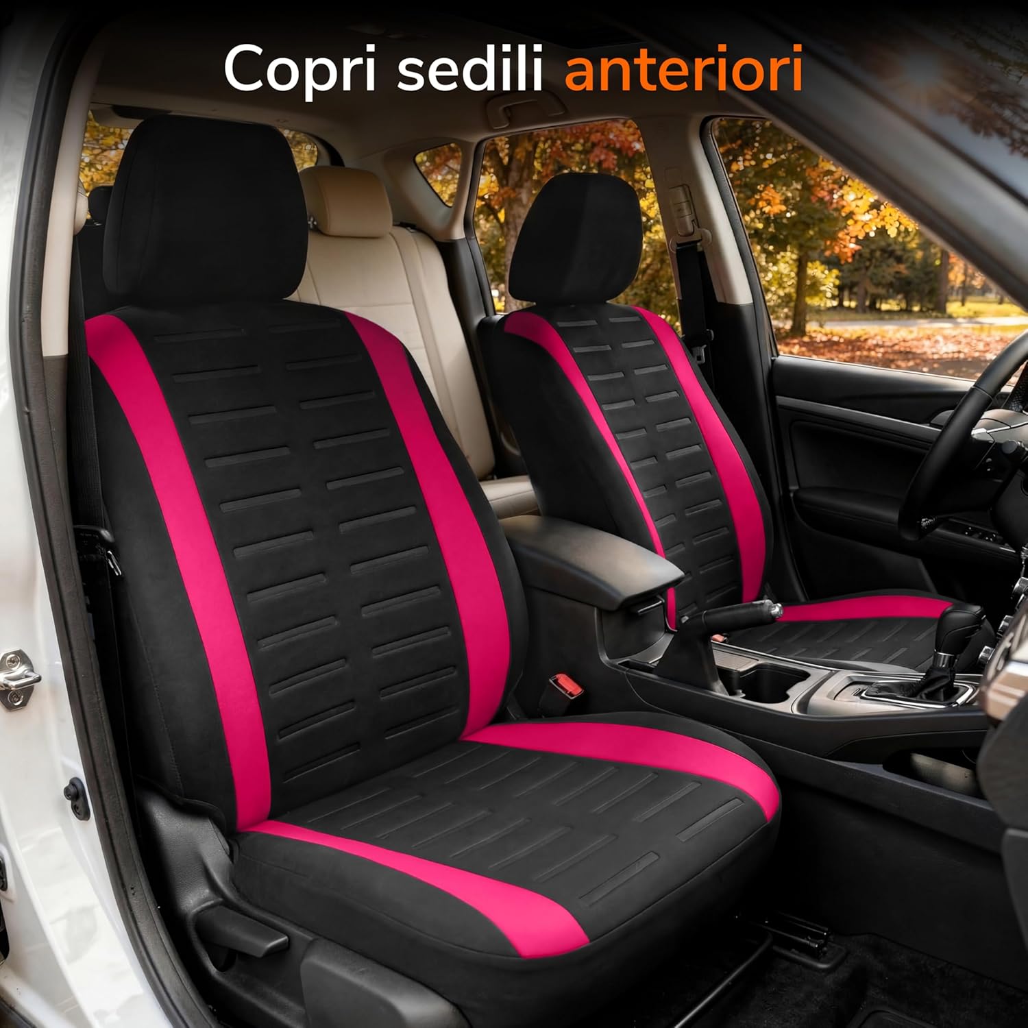 Detalle 2 de Upgrade4cars Coprisedili Anteriore Rosa set 4 pezzi