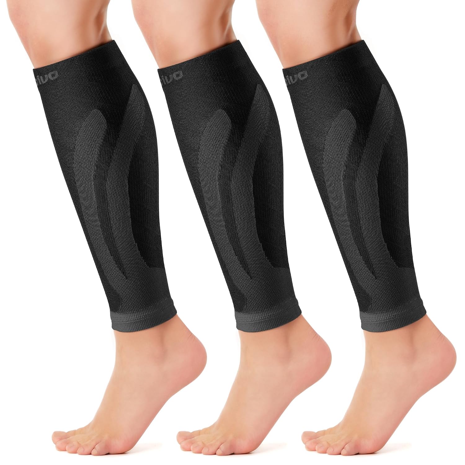 Detalle de CAMBIVO CS12 Calf Compression Sleeves, Black XXL, 3 Pairs