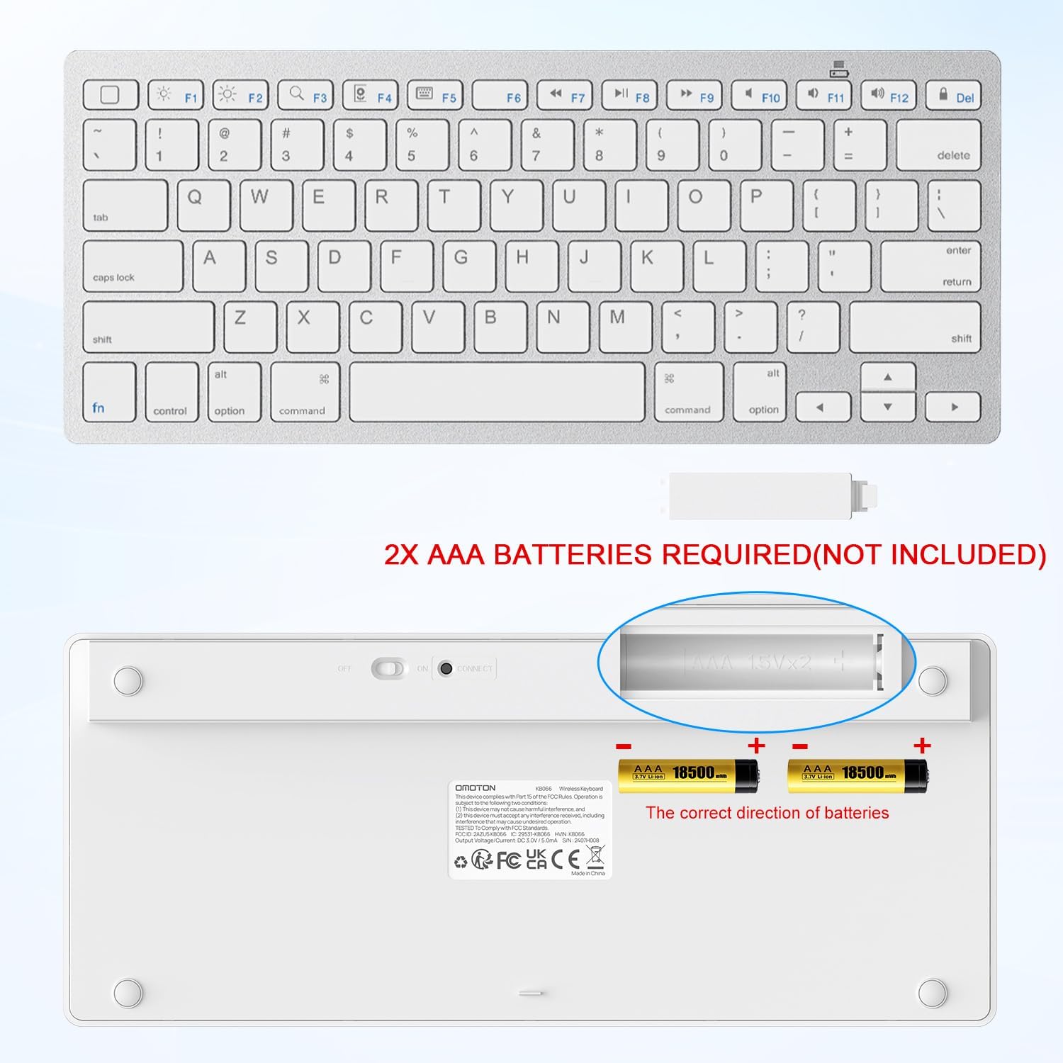 Detalle de OMOTON Bluetooth Keyboard for iPad, 10 m
