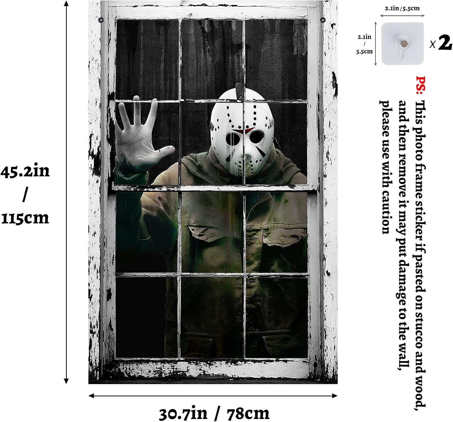 Detalle 2 de MCJC 1 Halloween Horror Curtain, Polyester Window Cover with Grommet