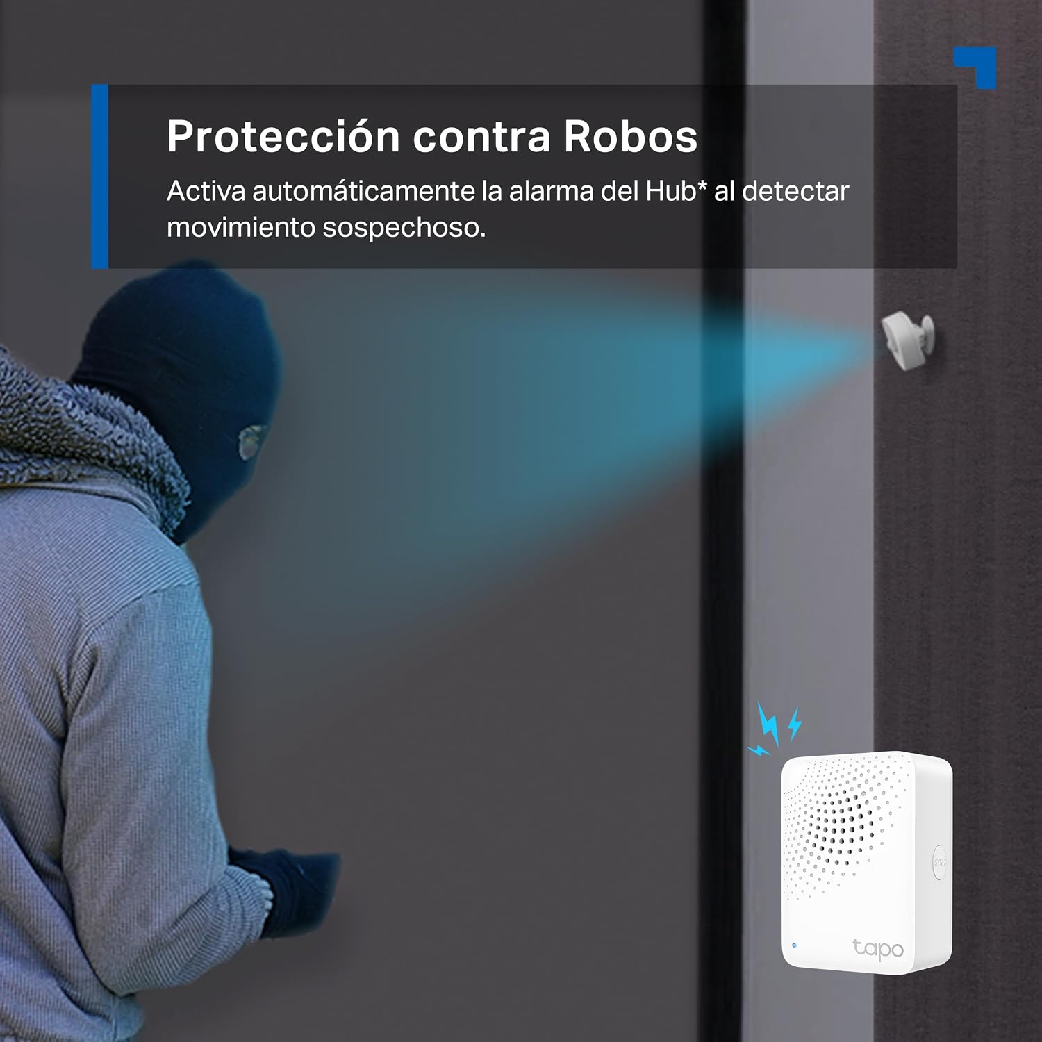 Detalle 2 de TP-Link Tapo T100: Detector de Movimiento WiFi con Montaje Magnético y 7 m de Cobertura