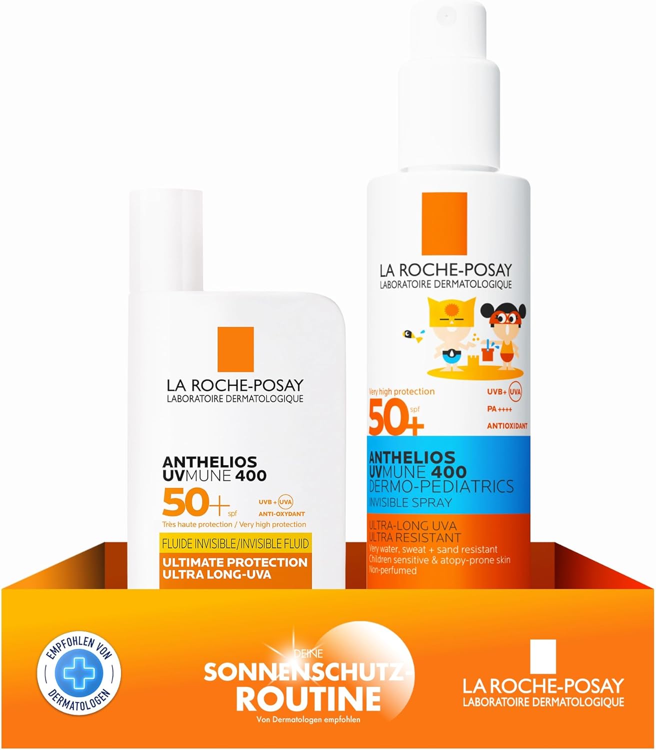 Detalle de Anthelios Uvmune 400 Invisible Fluid SPF50 + Dermopediatric 30 Spray 200ml