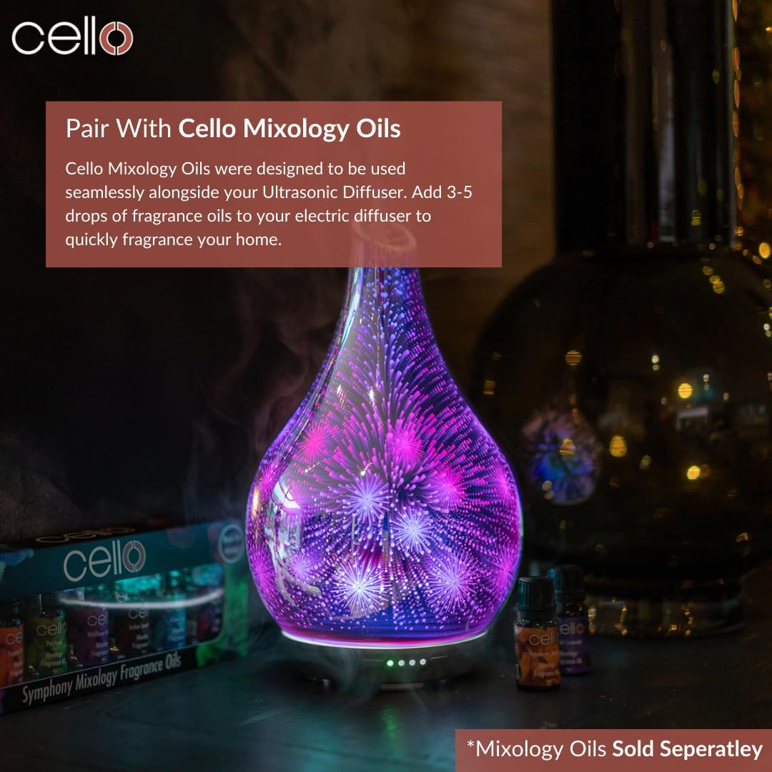 Thumbnail 5 de Cello 3D Firework Ultrasonic Diffuser – oil diffuser, humidifier-style mist and LED lamp