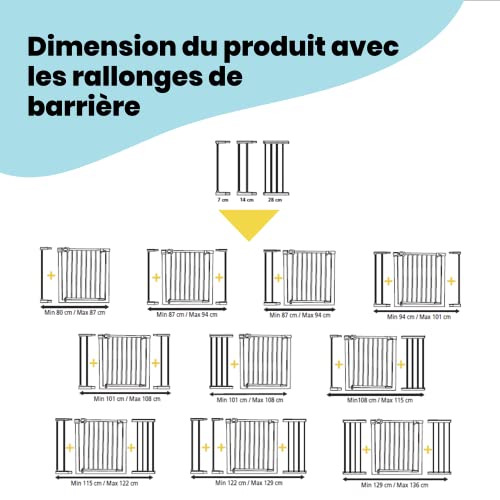 Thumbnail 8 de Safety 1st Auto Close Gate — Barrière de sécurité enfant sans perçage, 73–80 cm (max 136 cm)