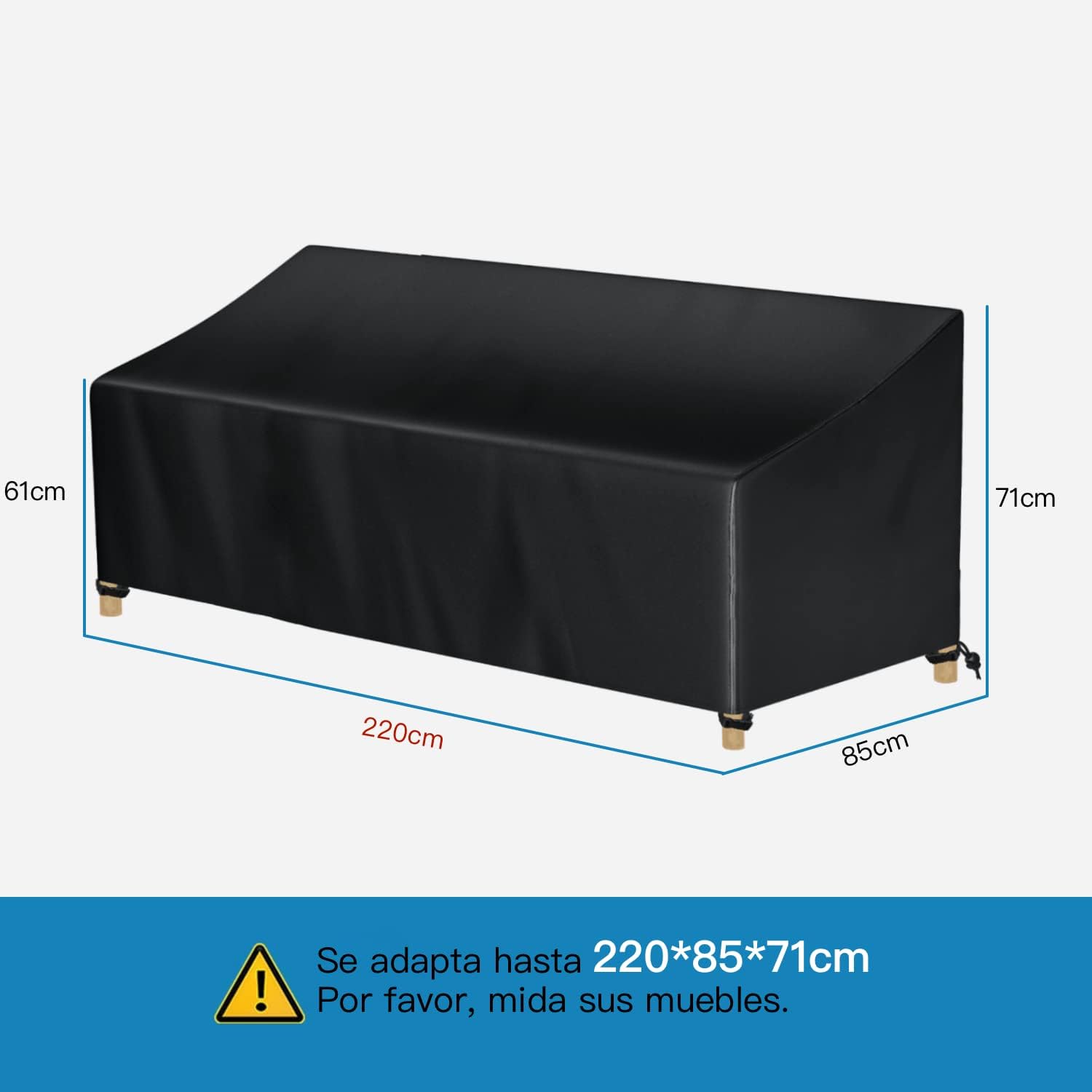 Detalle 2 de AWNIC Funda Sofá Exterior Impermeable 3 Plazas 🌧