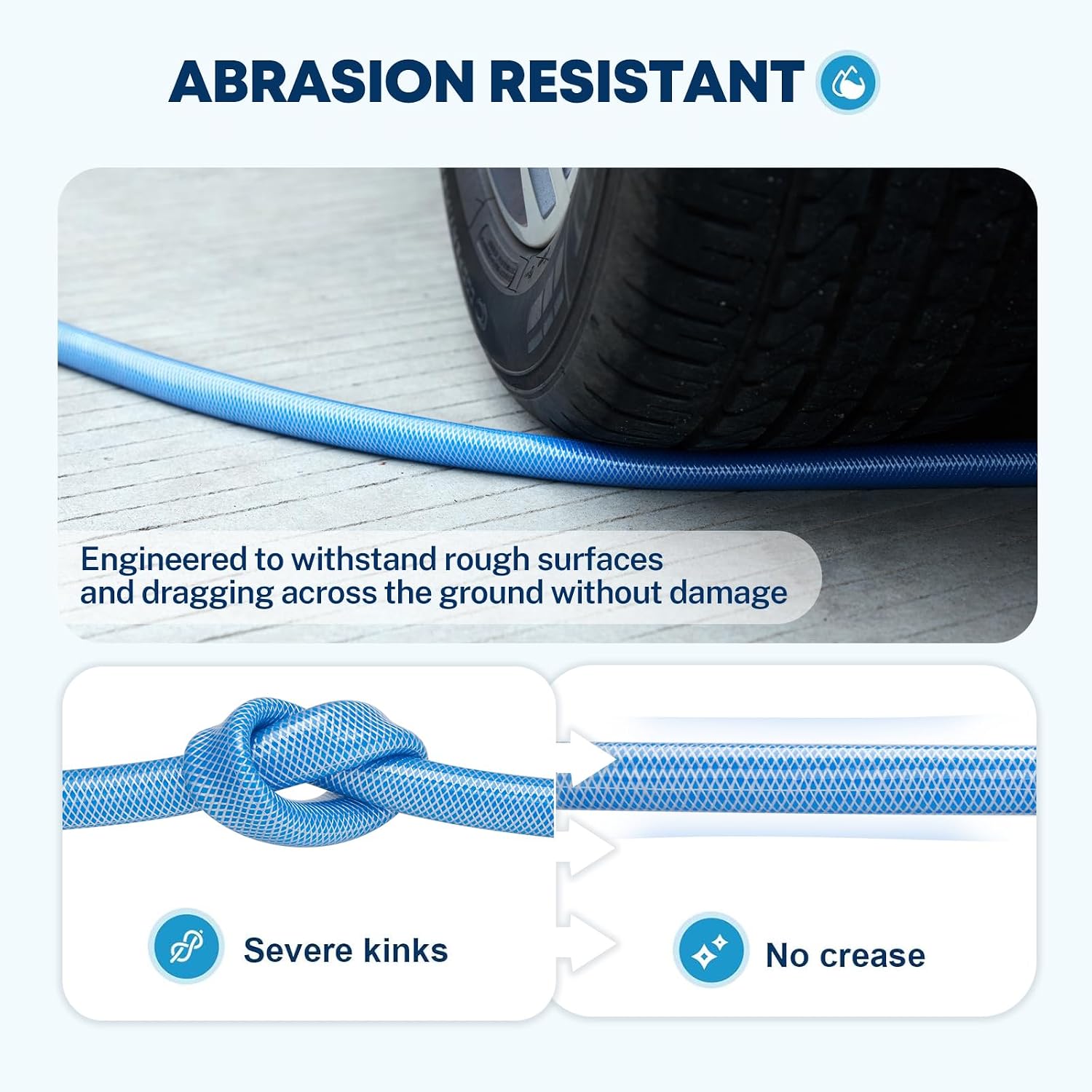 Detalle de Kohree 100FT Upgraded RV Water Hose: 5/8" Premium Drinking Water Hose for Camper, Leak-Free and Flexible