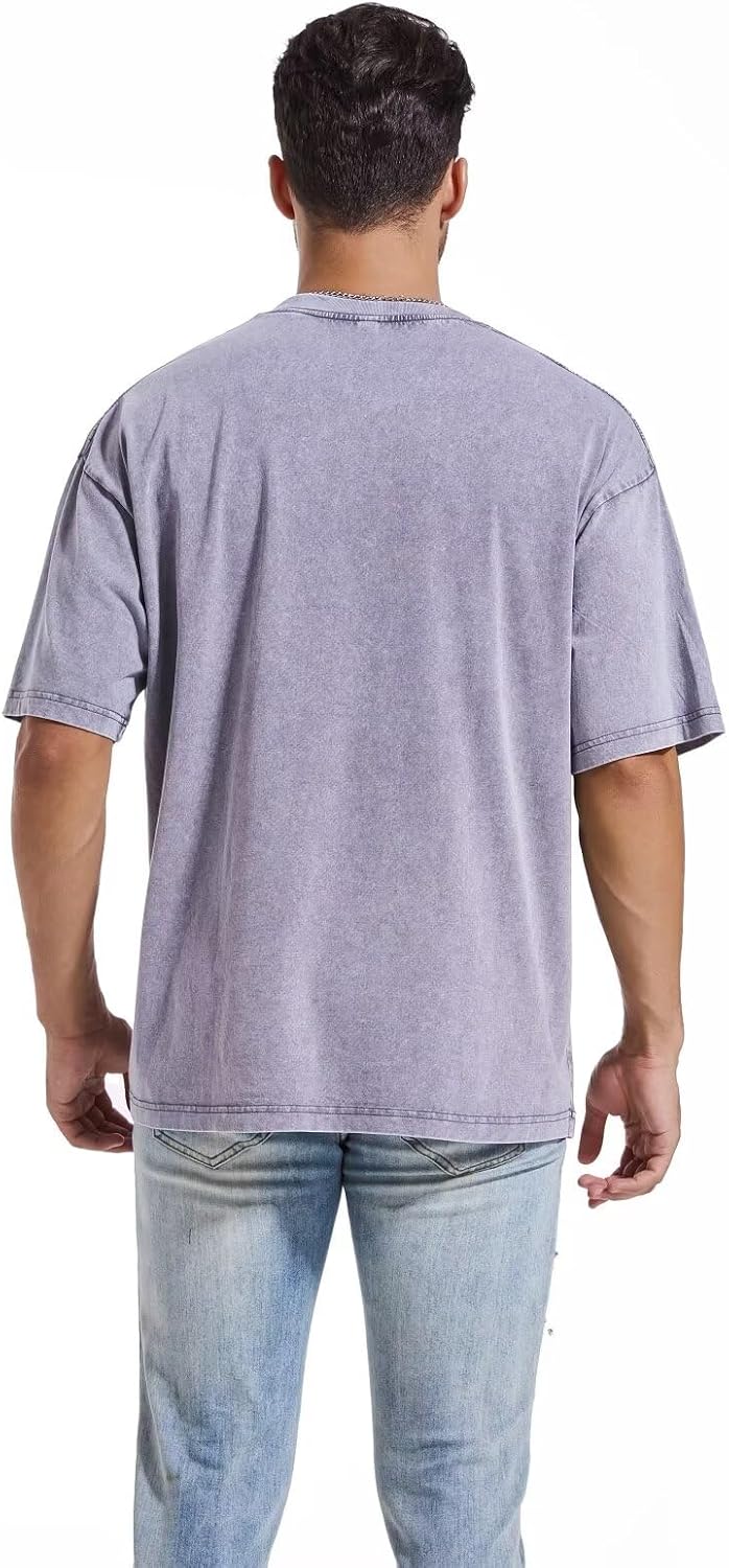 Detalle 2 de duwqcui 3-Pack Oversized Heavy Cotton T-Shirts, Vintage Short Sleeve