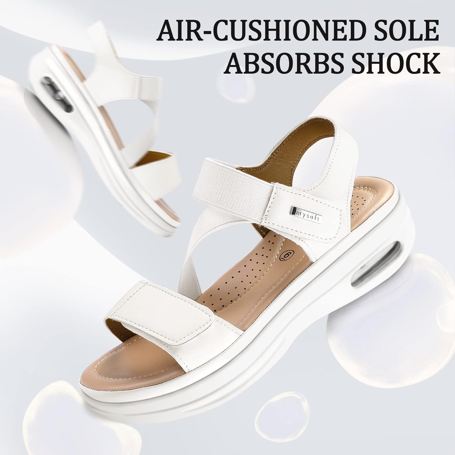Thumbnail 3 de mysoft Women's Summer Walking Sandals with Air Cushion and Platform