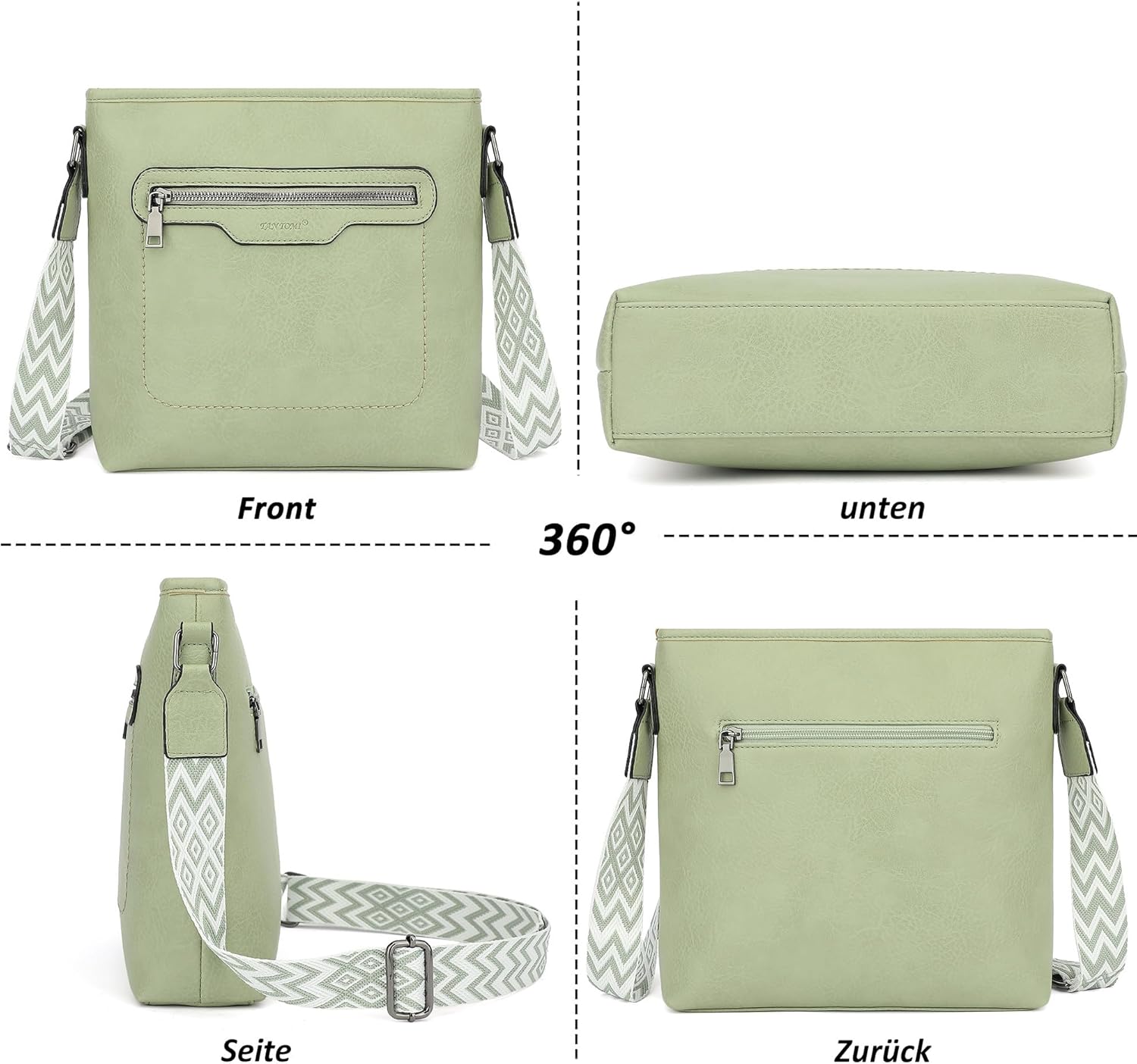 Thumbnail 3 de TANTOMI Umhängetasche Damen – leichte Schultertasche mit verstellbarem Riemen und mehreren Fächern