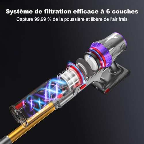 Thumbnail 6 de coovy SU7 Aspirateur balai sans fil 580 W, jusqu’à 75 min, écran LED