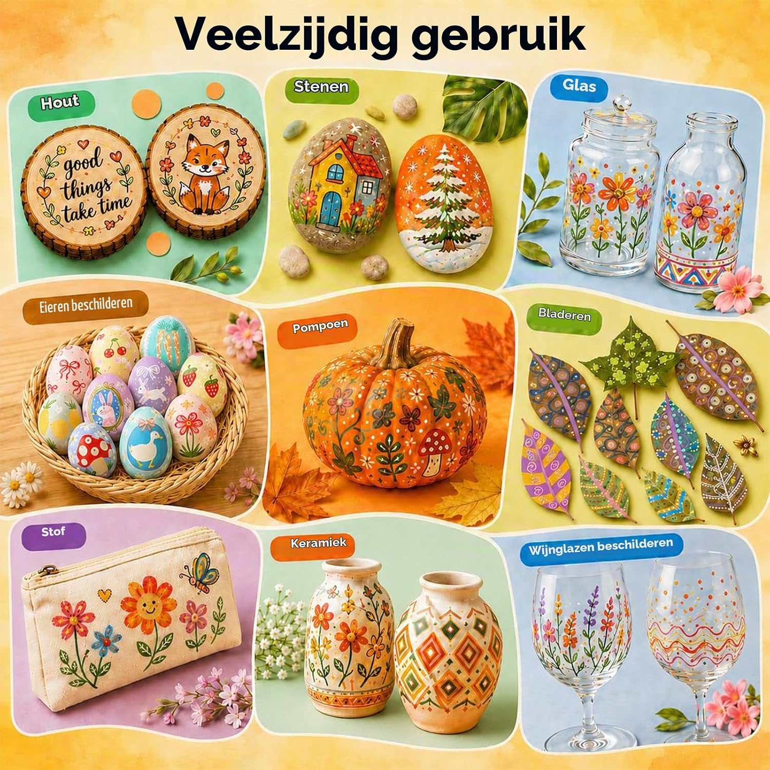 Thumbnail 5 de Vozuna 120 kleuren acrylmarkers met flexibele penseelpunt van 1–5 mm