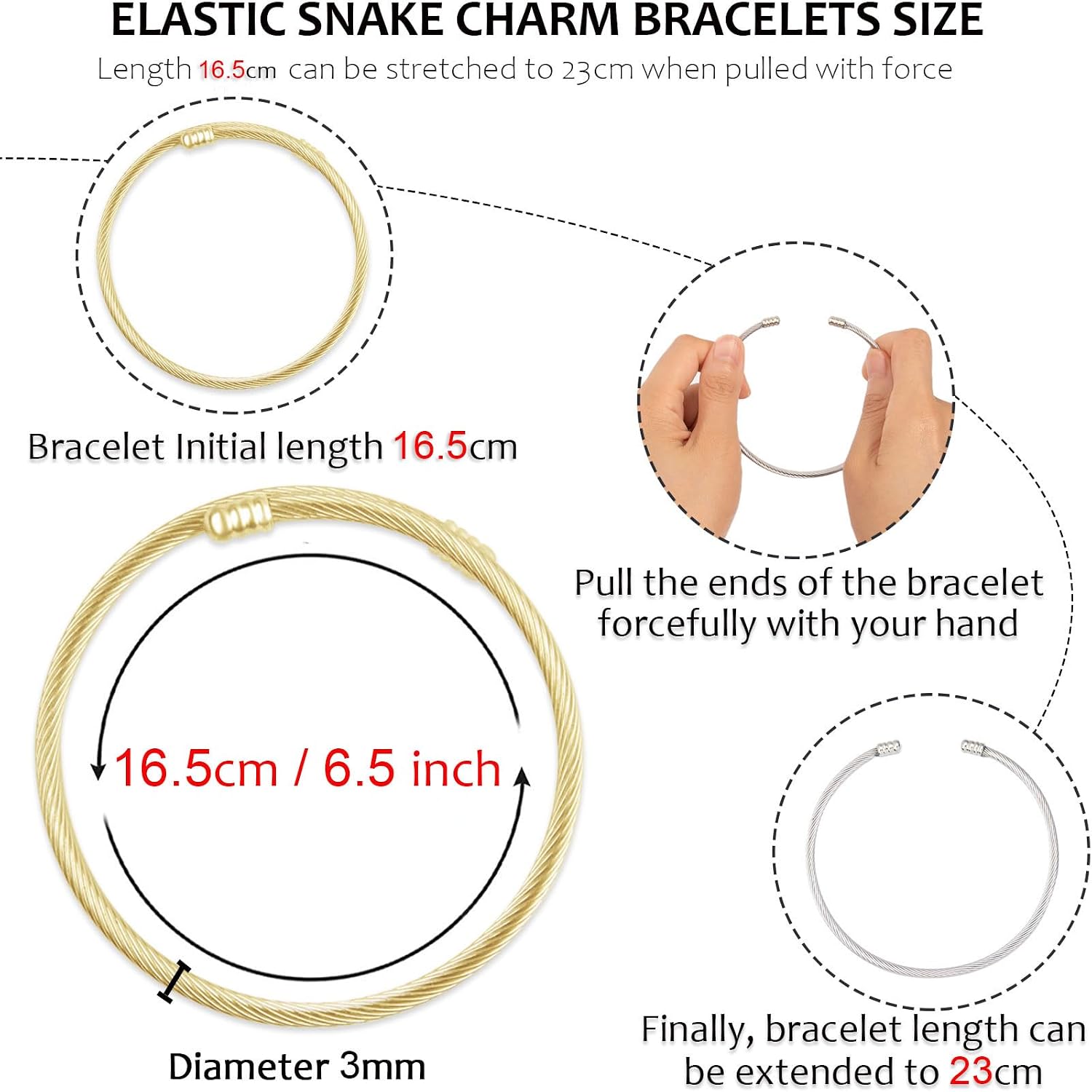 Detalle 2 de Twisted Cable Charm Bracelets, 16-Piece Set