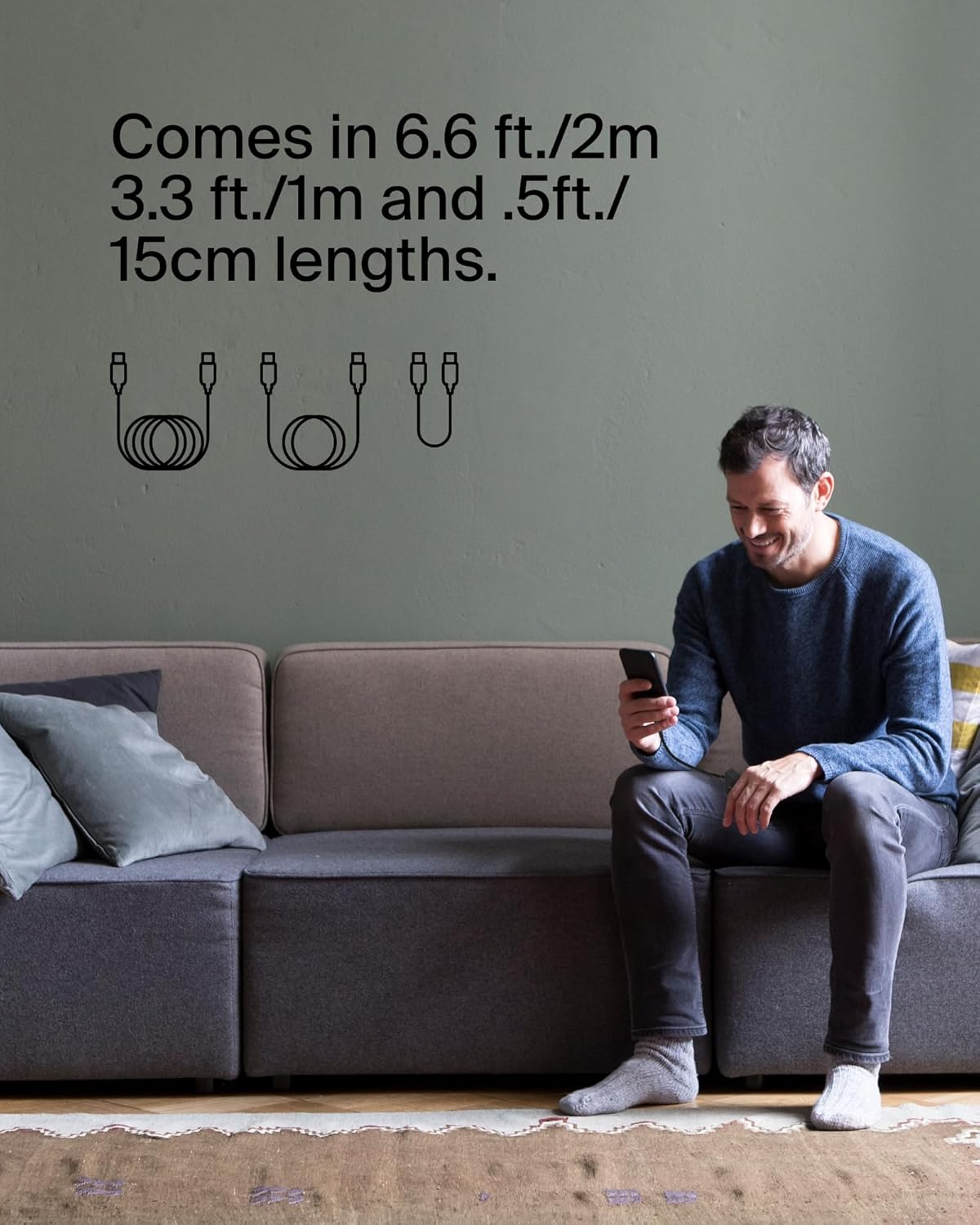 Thumbnail 6 de Belkin BoostCharge 6.6ft Braided USB-C to USB-C Cable (Black)