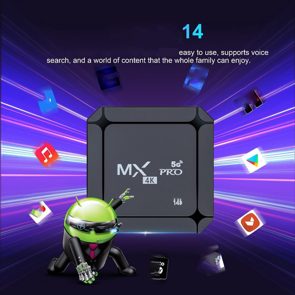 Thumbnail 4 de X88 MXQ Pro 5G Android 14.0 TV Box with WiFi 6, 2GB RAM/16GB storage and Bluetooth remote