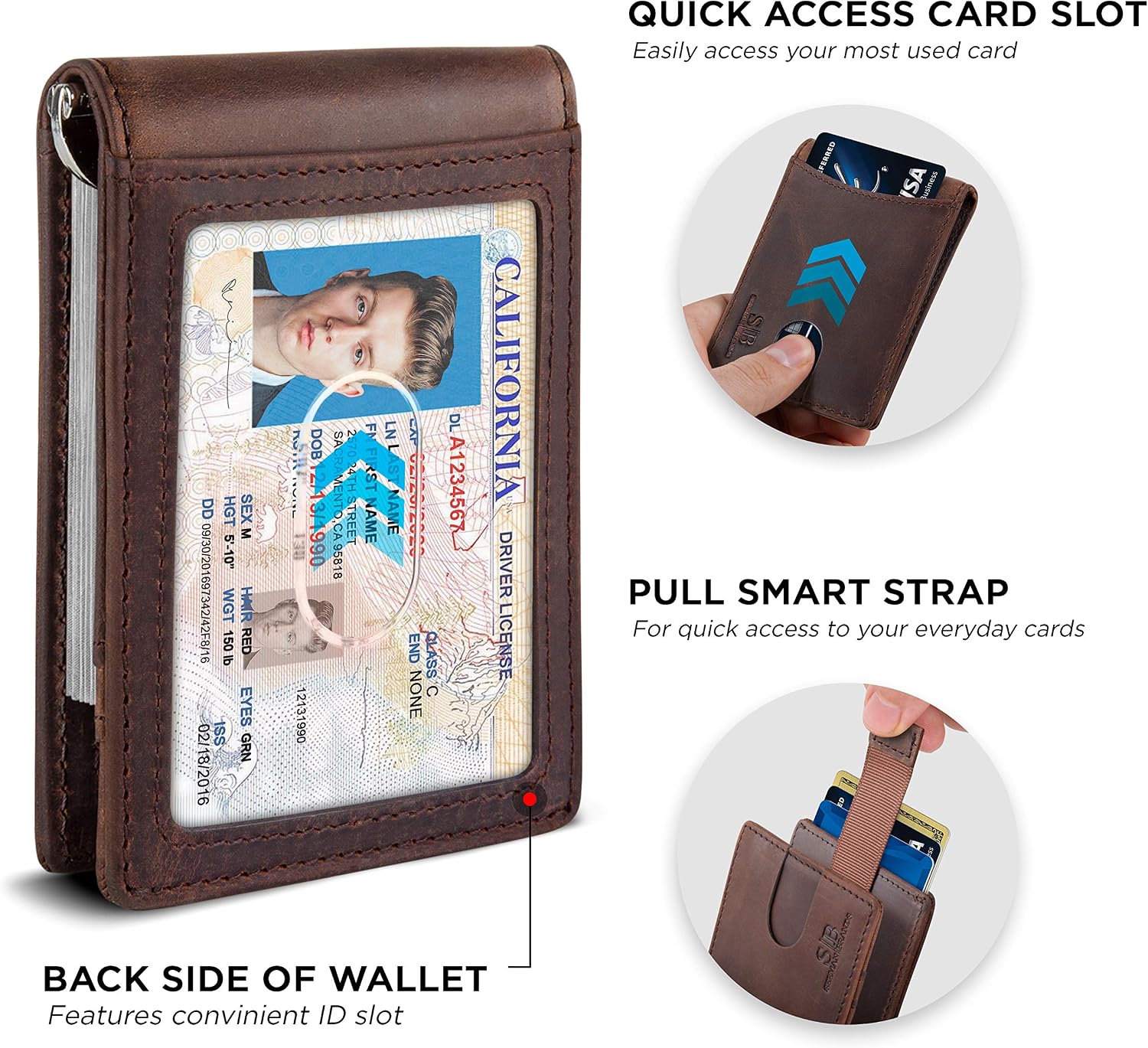 Detalle 2 de SERMAN BRANDS Slim RFID Bifold Wallet with Money Clip ๐ผ