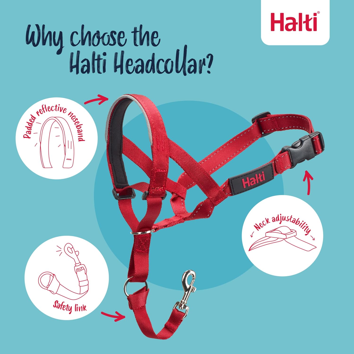 Detalle de Halti Halfter Hundetraining Halsband Größe 2 Rot