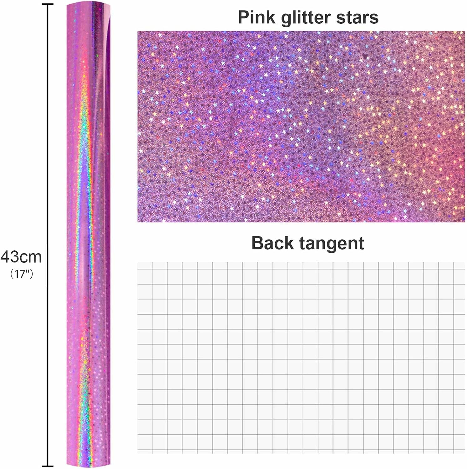 Thumbnail 3 de Wikadlik Pink Wrapping Paper with Holographic Stars
