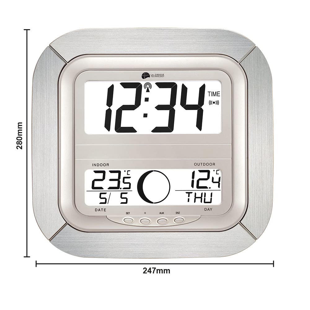 Detalle 1 de La Crosse Technology WS8418 : horloge murale radio-pilotée avec phases de lune