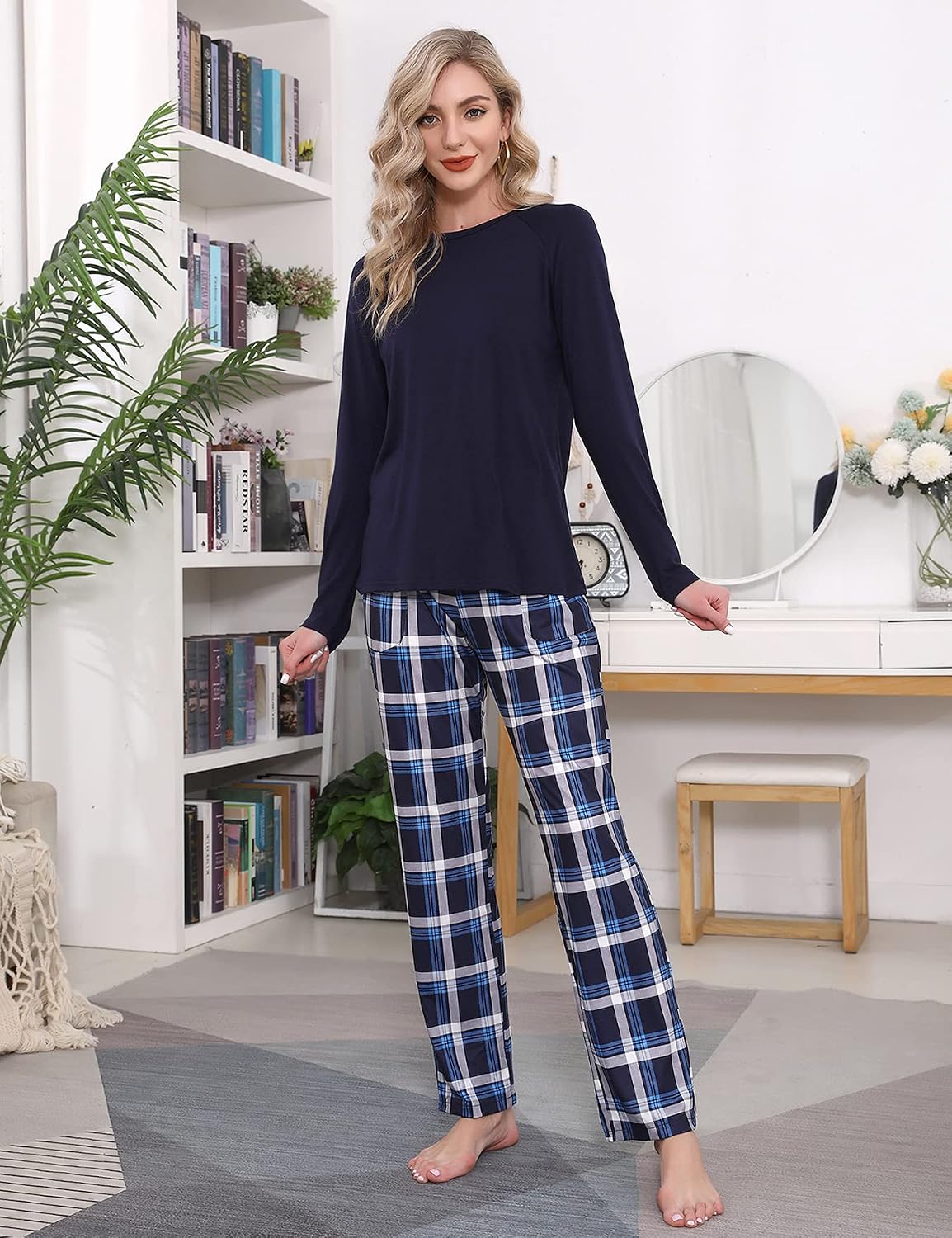 Detalle de Uniexcosm Schlafanzug Damen Baumwolle 95%