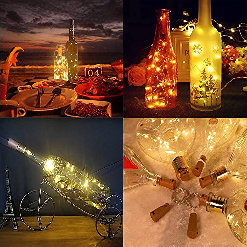 Detalle 2 de HELESIN 12 Luci per Bottiglie: kit decorazione natalizia con 12 stringhe da 2 m e 20 LED Bianco Caldo