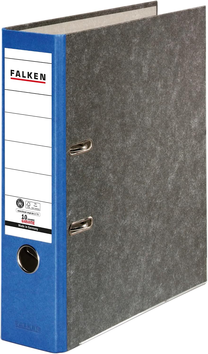 Detalle de Raccoglitori Falken in materiale riciclato, confezione da 20 – DIN A4, dorso 8 cm, colore Blu, zero emissioni CO2