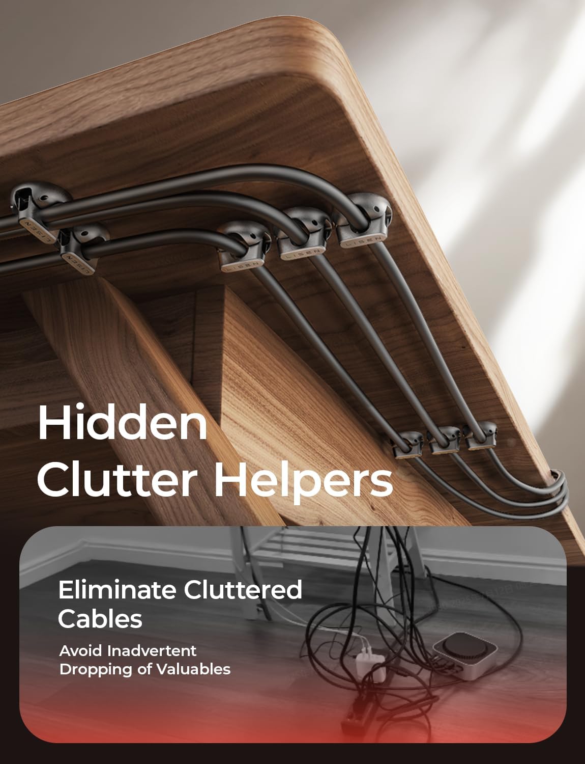 Thumbnail 2 de LISEN Magnetic Cable Clips 7.5 mm 8-pack