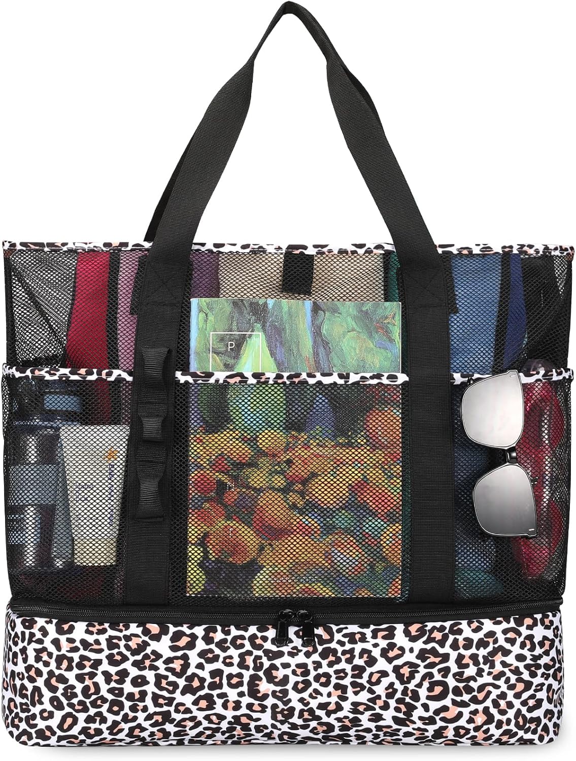 Thumbnail 6 de UYLIA Large Tote Mesh Beach Bag with Cooler – 8-pocket sandproof waterproof foldable tote