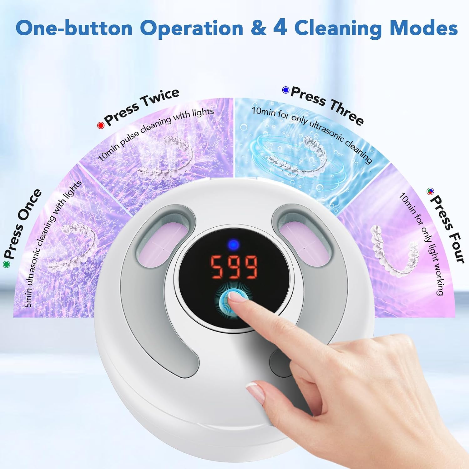 Detalle de Accwork Ultrasonic Retainer Cleaner Machine (45kHz, 200ml)