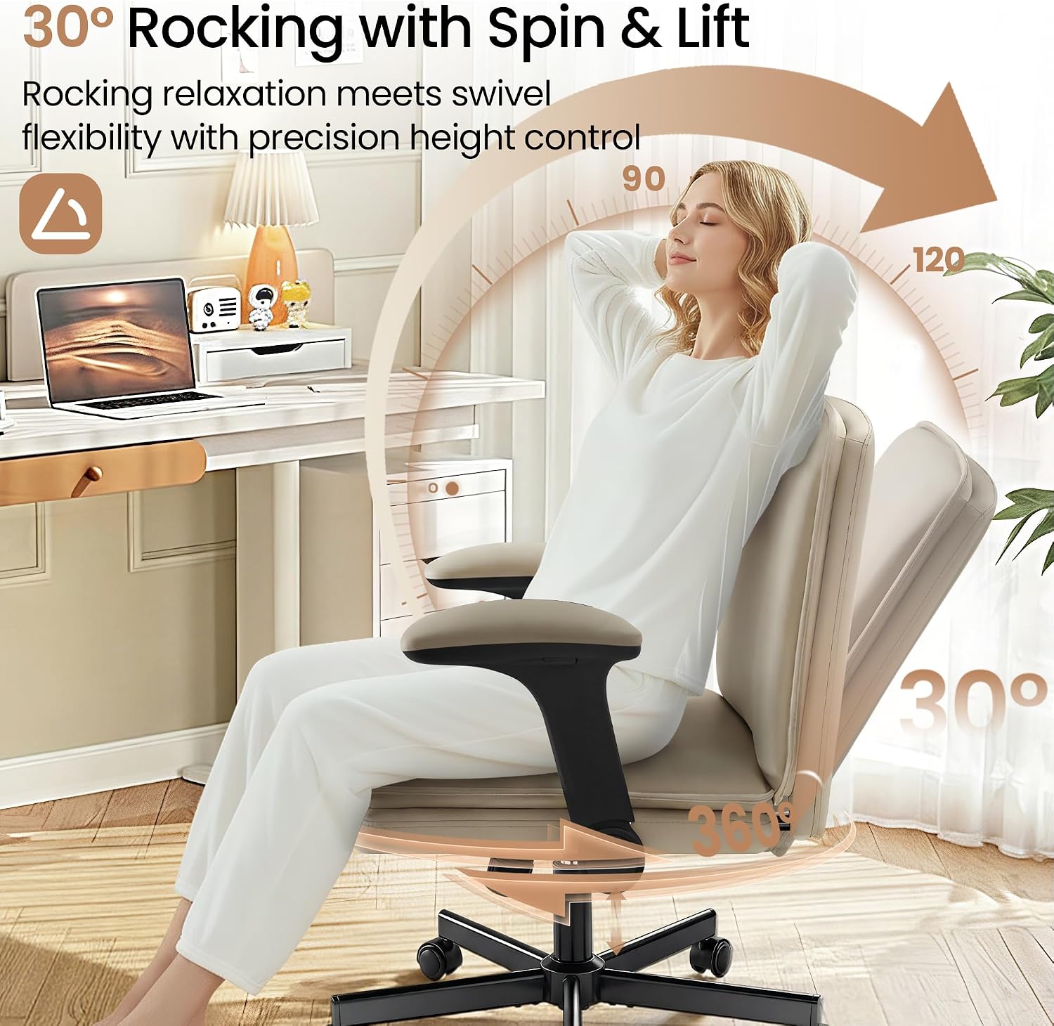 Detalle de Hayelf Criss-Cross Office Chair 25-Inch Seat