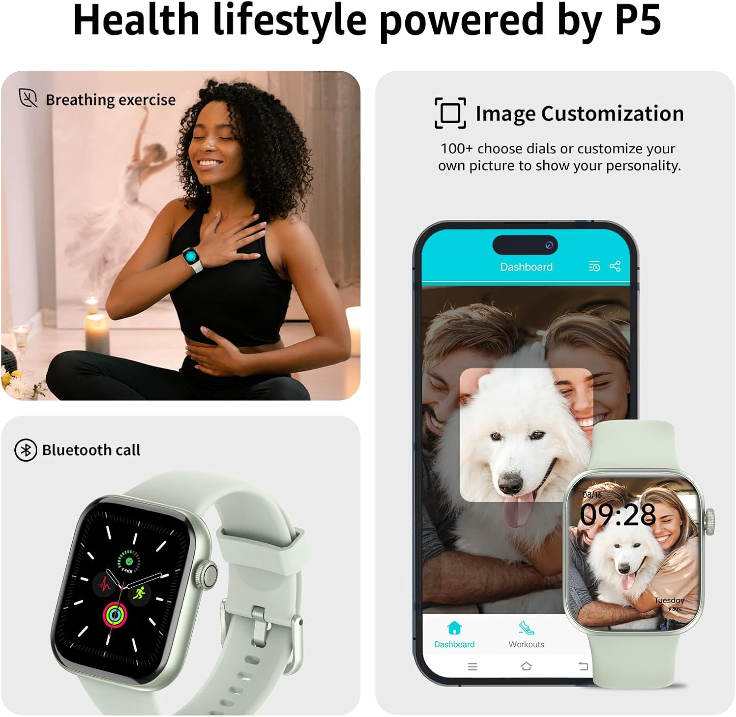 Thumbnail 4 de Smart Watch for Men and Women with Bluetooth Calling – 1.85" Display, 140+ Sports, IP68