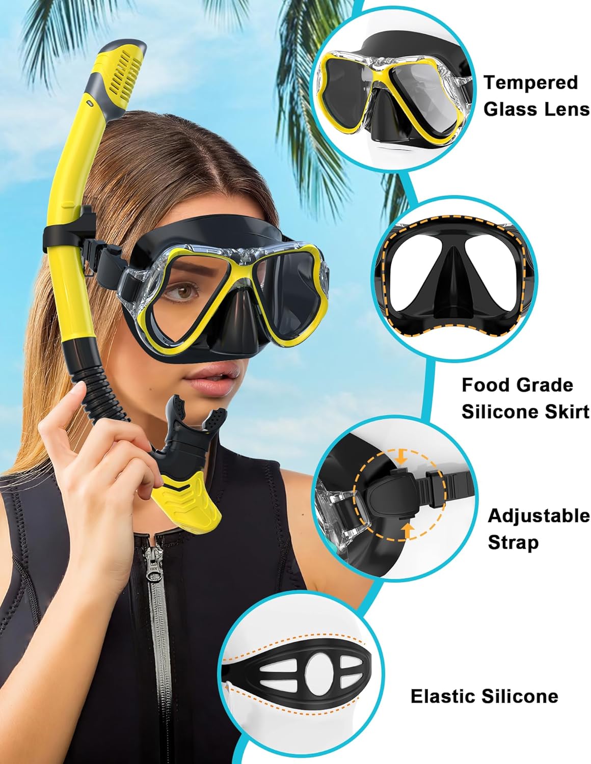 Thumbnail 4 de Karvipark Dry Snorkel Set panoramic mask