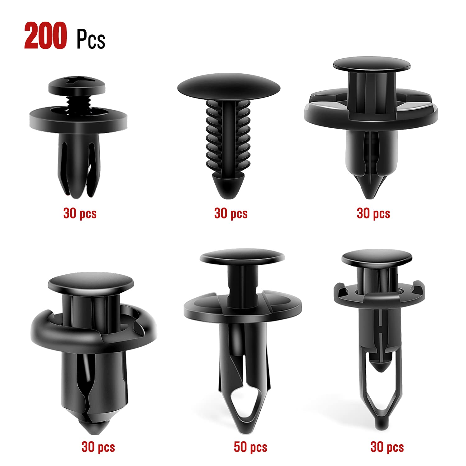 Detalle 2 de Nilight 200PCS Car Retainer Clips Kit (6–10mm)