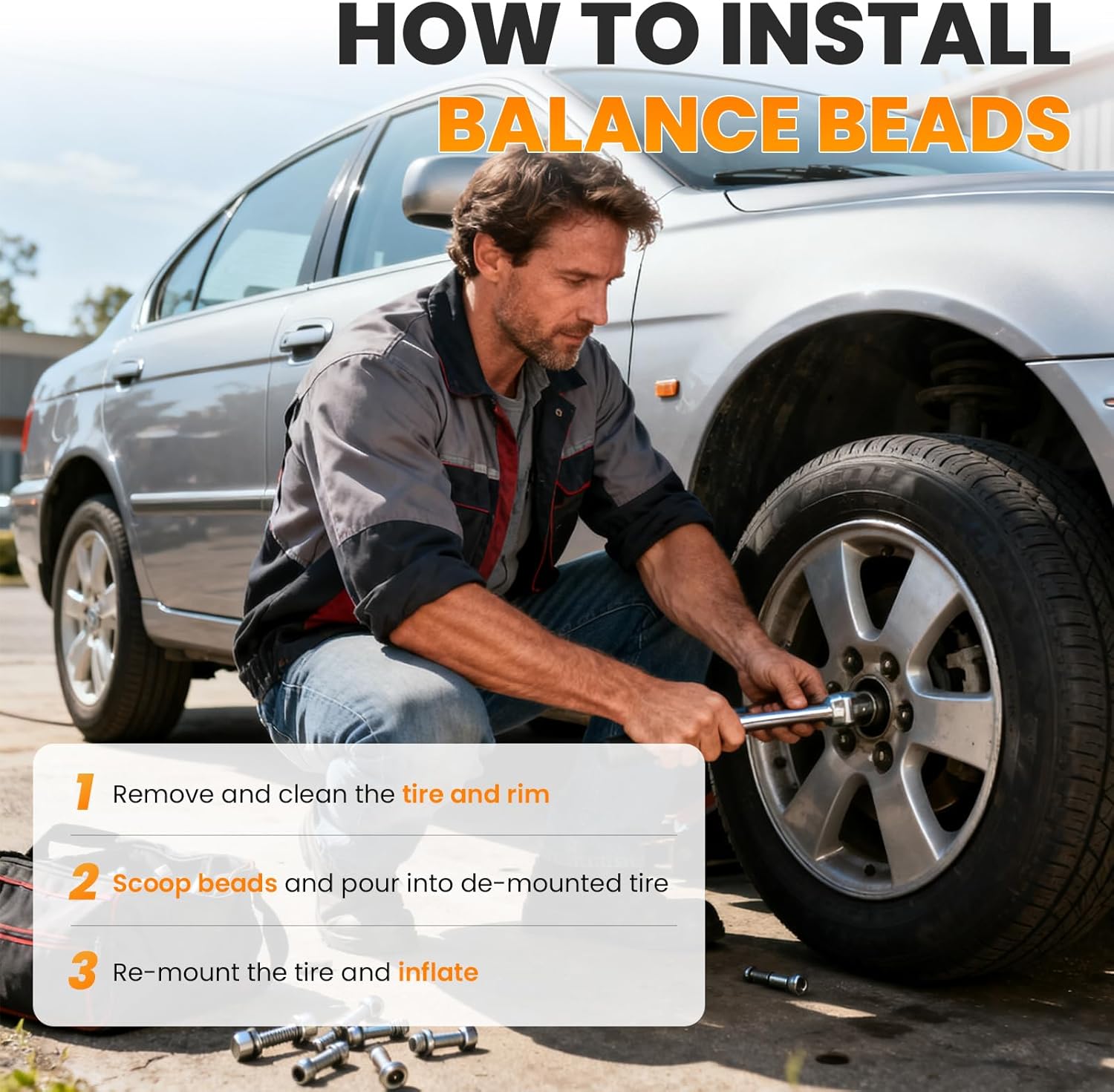 Thumbnail 4 de FURWEY Tire Balancing Beads 18.1 lb: Bulk Tire Balance Solution for Heavy-Duty Tires