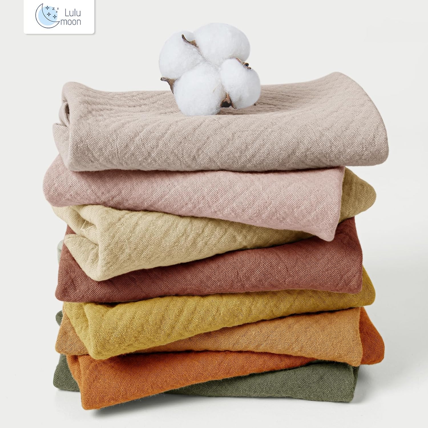 Thumbnail 6 de lulumoon Baby-Lätzchen Dreieckstuch (4-lagig, 100% Bio-Baumwolle) – absorbierendes Musselin Halstuch im Großformat