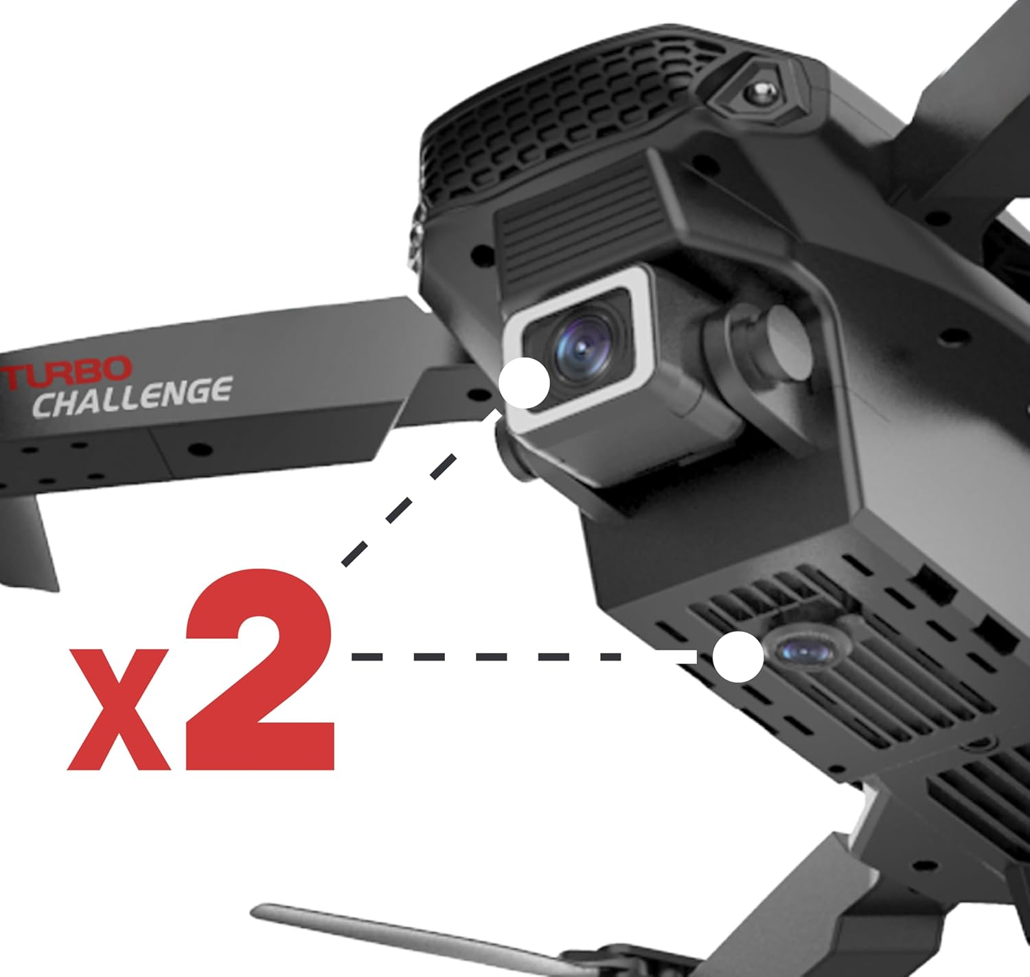 Detalle de TURBO CHALLENGE 400350 quadcopter met dubbele camera, wifi en 360°-flip