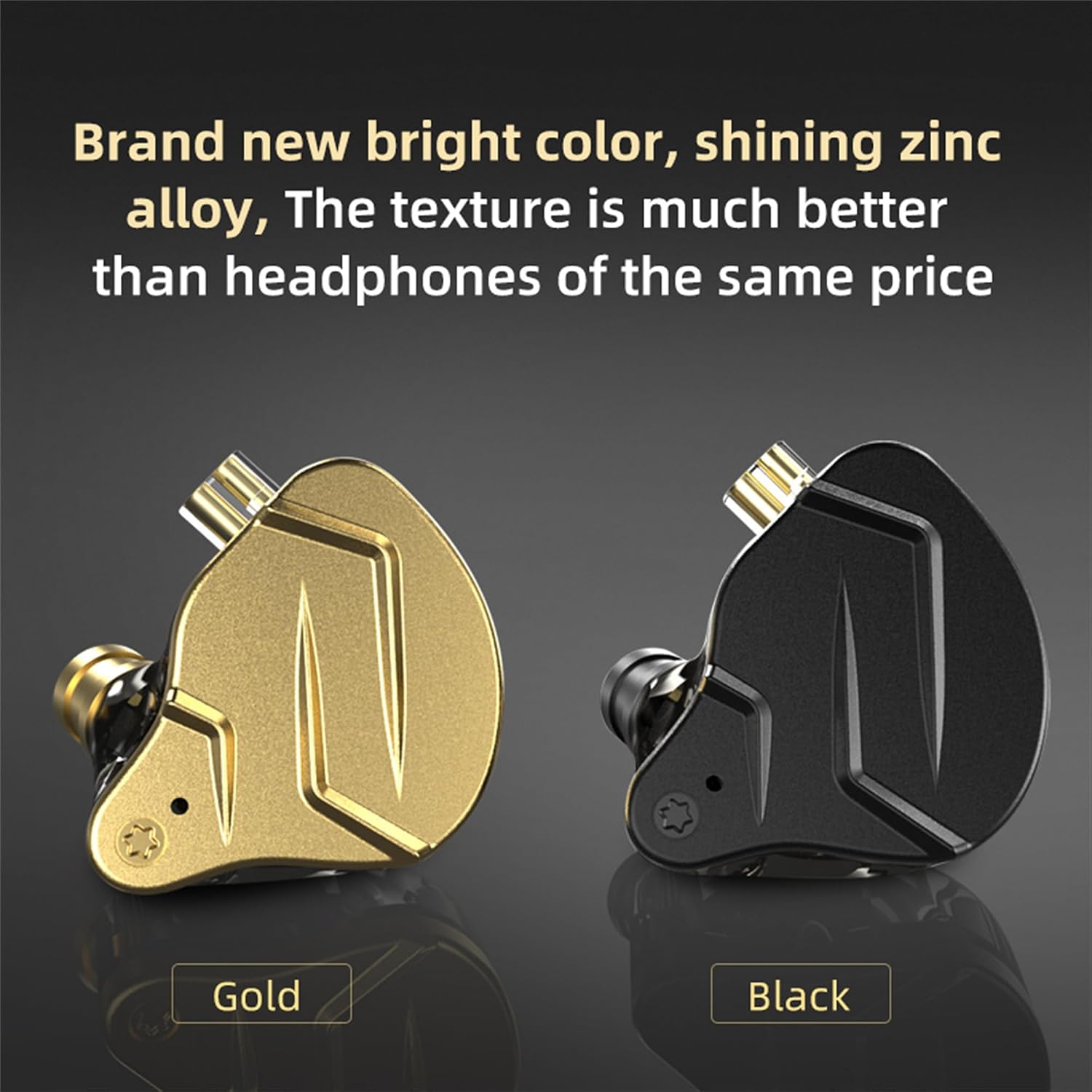 Detalle de KZ ZSN Pro X hybrid IEMs with detachable cable (no mic) in gold