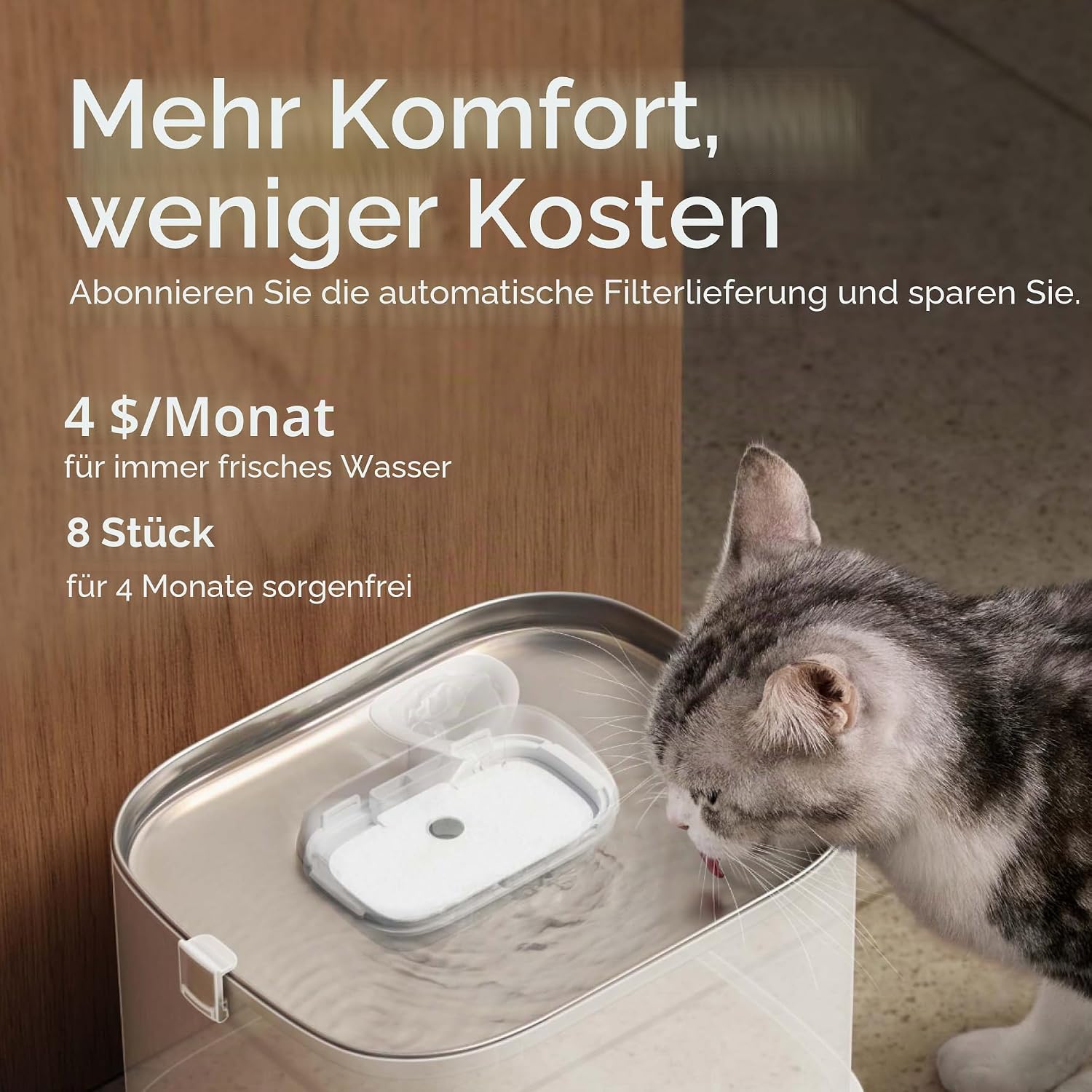 Detalle 2 de PETLIBRO Katzenbrunnen Filter-Set: 8 Ersatzfilter + Schwämme, kompatibel mit PLWF005/PLWF105/PLWF115