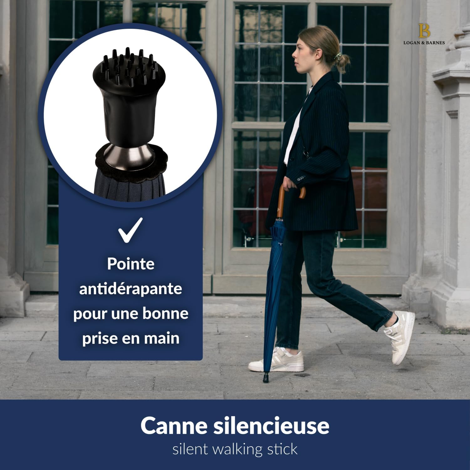 Thumbnail 4 de LOGAN & BARNES Parapluie résistant à la tempête XXL Ø120 cm Edinburgh (16 baleines)