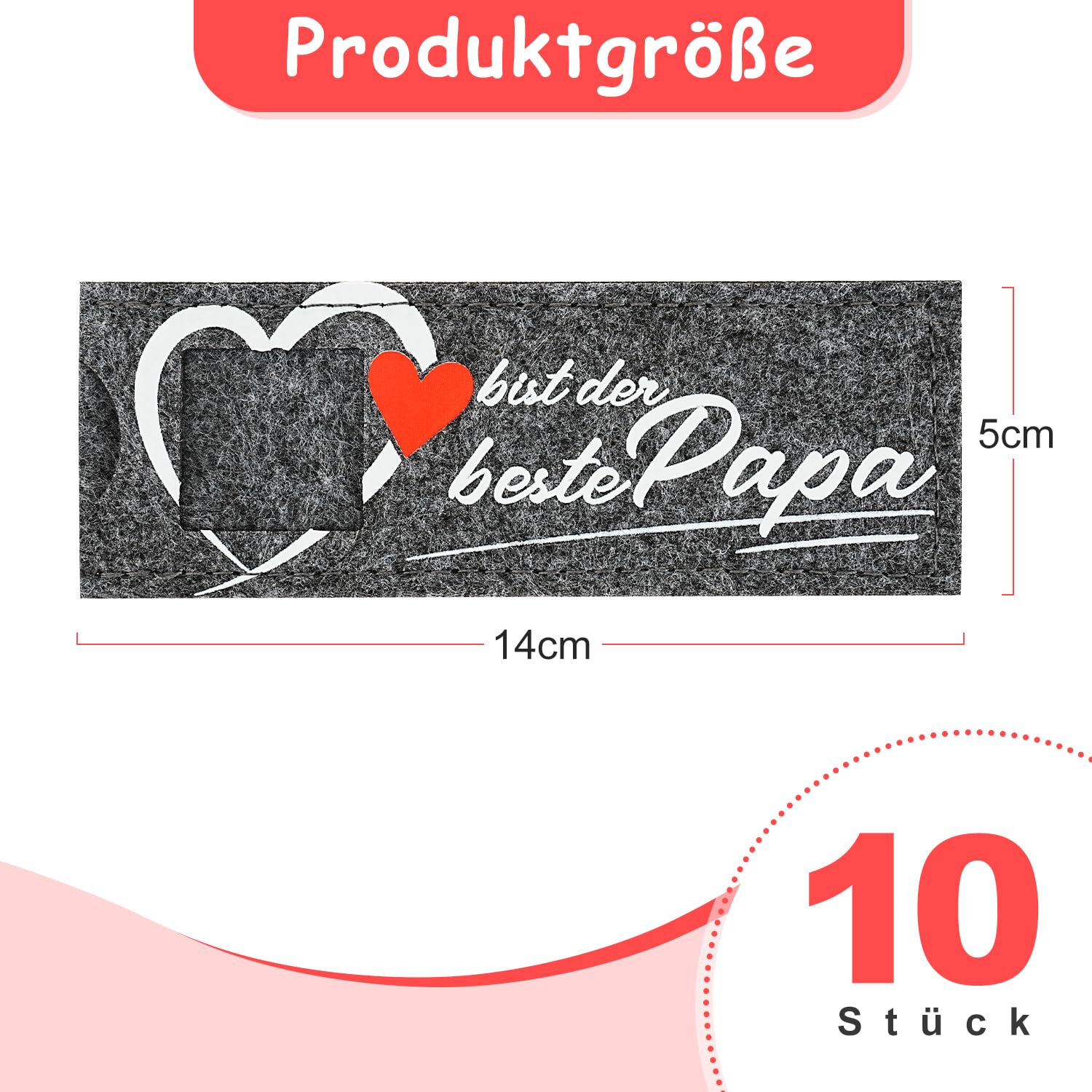 Thumbnail 3 de 10x Filzhüllen für Duplo – „Du bist der beste Papa“ mit Herz – Geschenkverpackung für Vatertag, Geburtstag & kleine Aufmerksamkeit