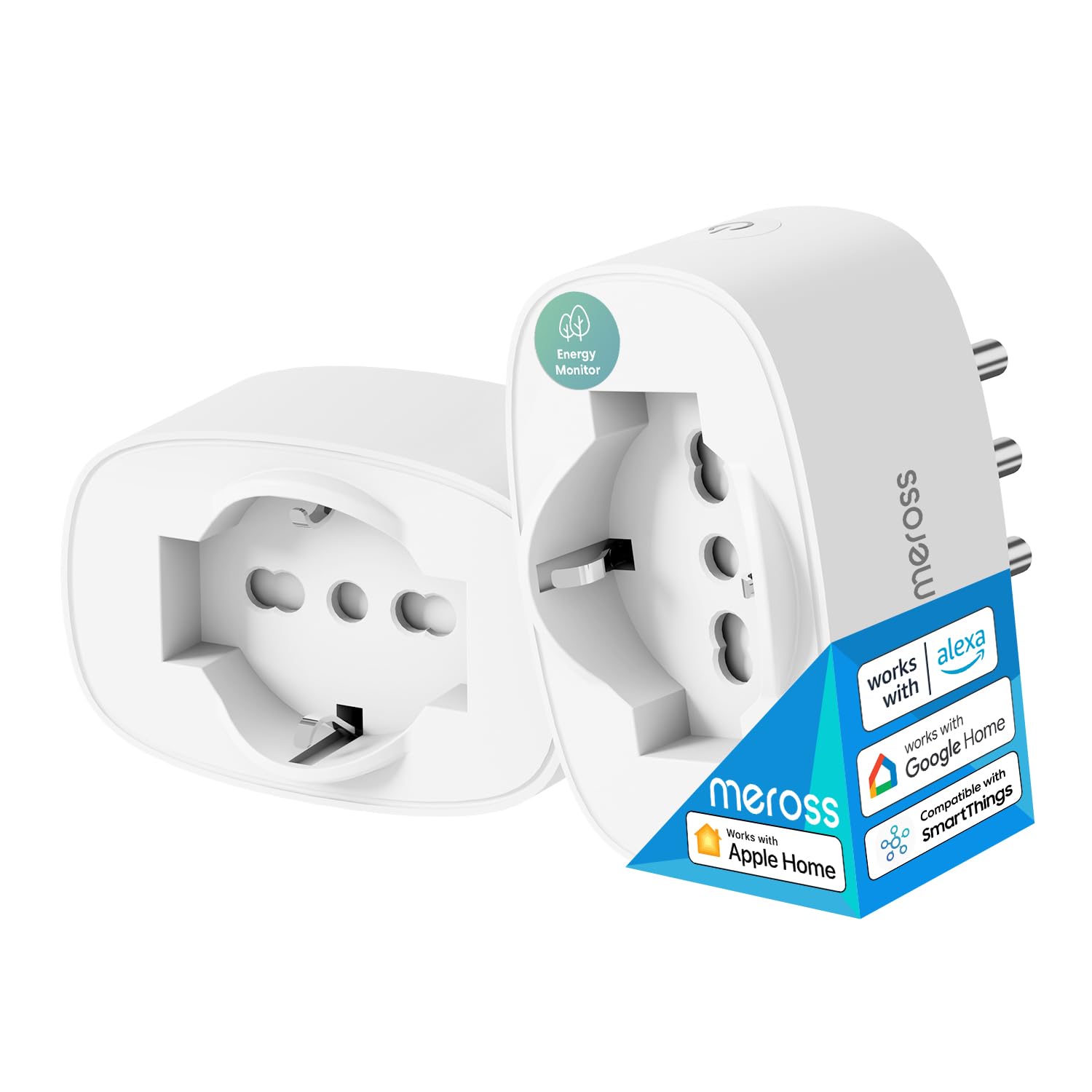 Detalle de meross Presa WiFi Smart italiana con monitoraggio energia, compatibile Apple HomeKit, Alexa e Google Home (Type C/F/L) – 2 pezzi