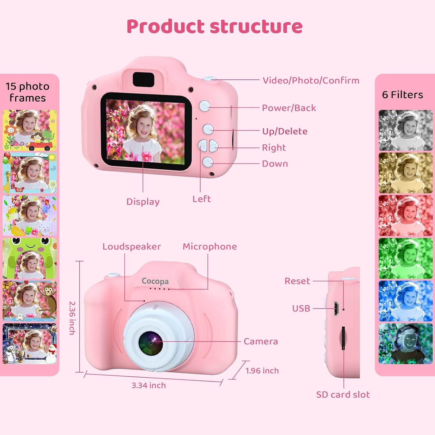 Thumbnail 5 de Cocopa Kids Camera 1080P with 32GB SD