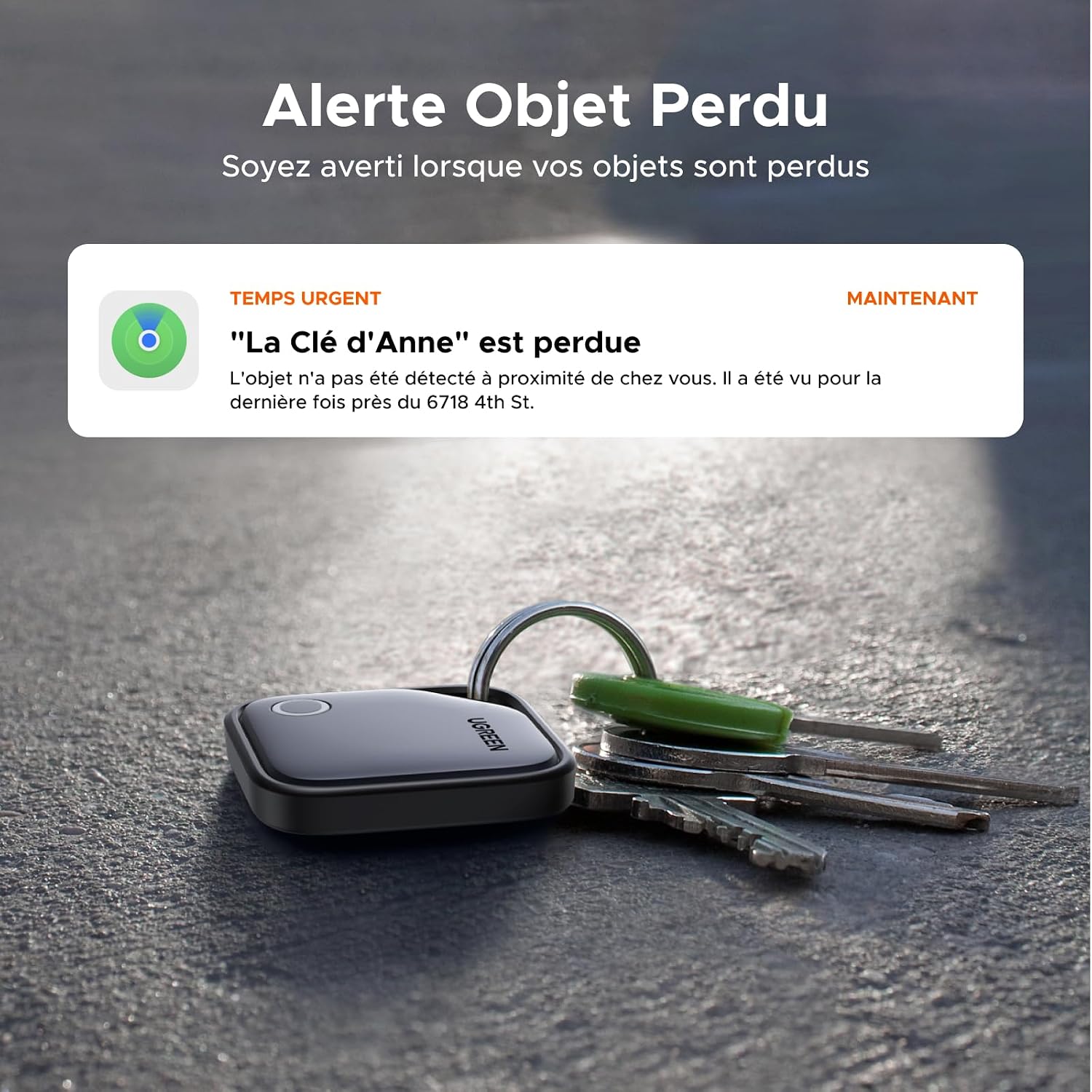 Detalle 2 de UGREEN FineTrack Smart Finder Tag - Traceur Bluetooth Find My pour iOS (2 ans, batterie remplaçable)