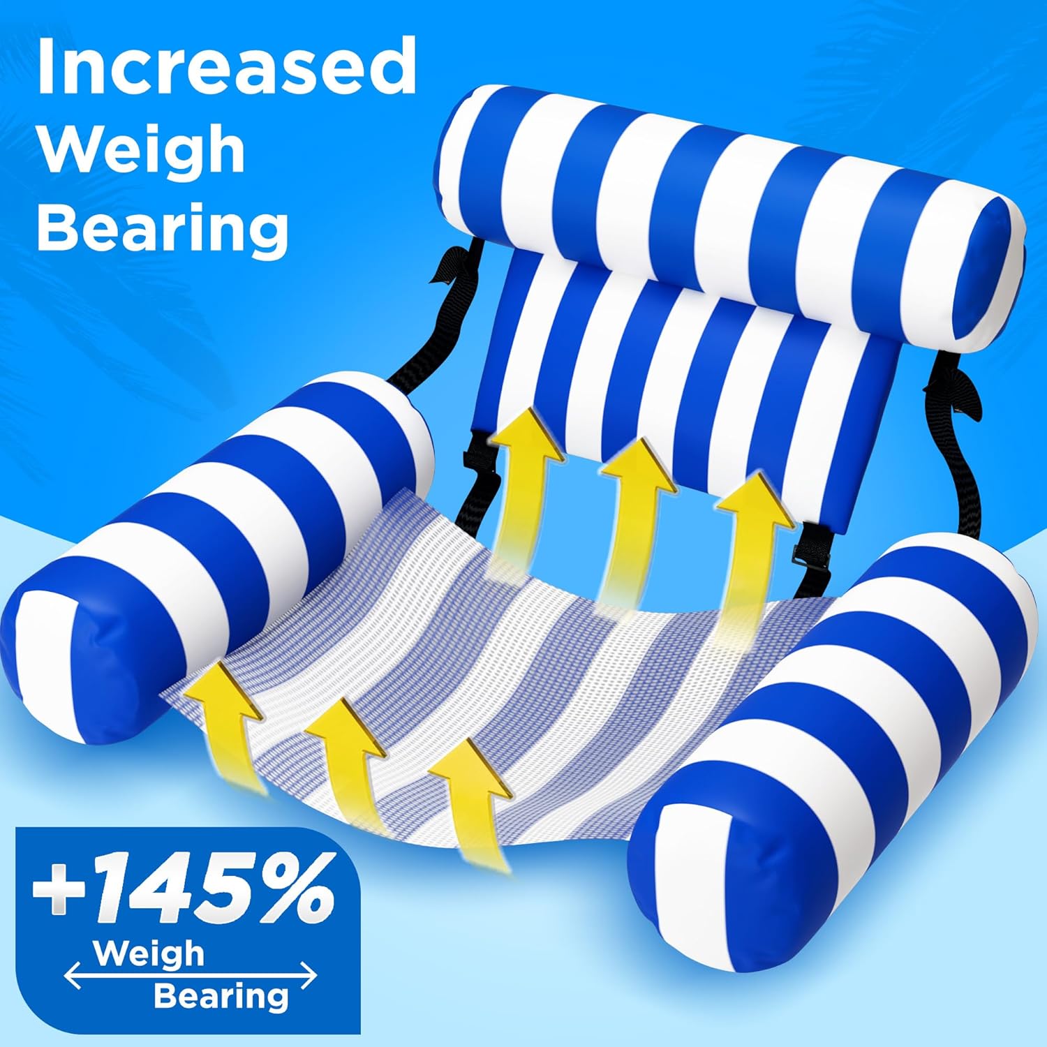 Thumbnail 4 de Funscape Pool Floats Chairs Adult, 2 Packs Heavy Duty Inflatable Lounges