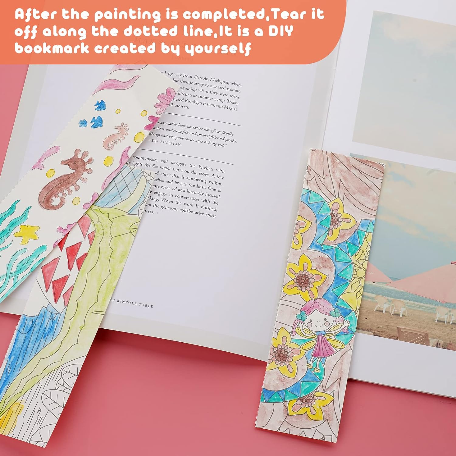 Detalle de Cavnewt Pocket Watercolor Painting Book – 21 Pages Travel Set for Kids 3–8