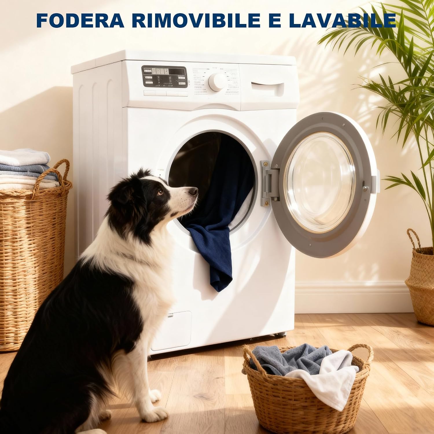 Detalle 2 de WAVVE Cuccia Cane Grande ortopedica 91x69x7,6 cm con copertura impermeabile estraibile e lavabile