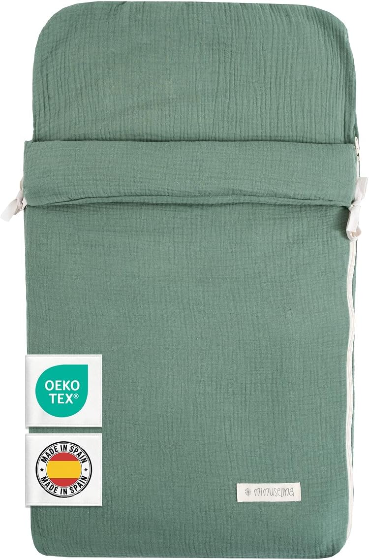 MIMUSELINA Fußsack Babyschale – Ganzjährig nutzbar für Babys von 0–12 Monaten, Mint