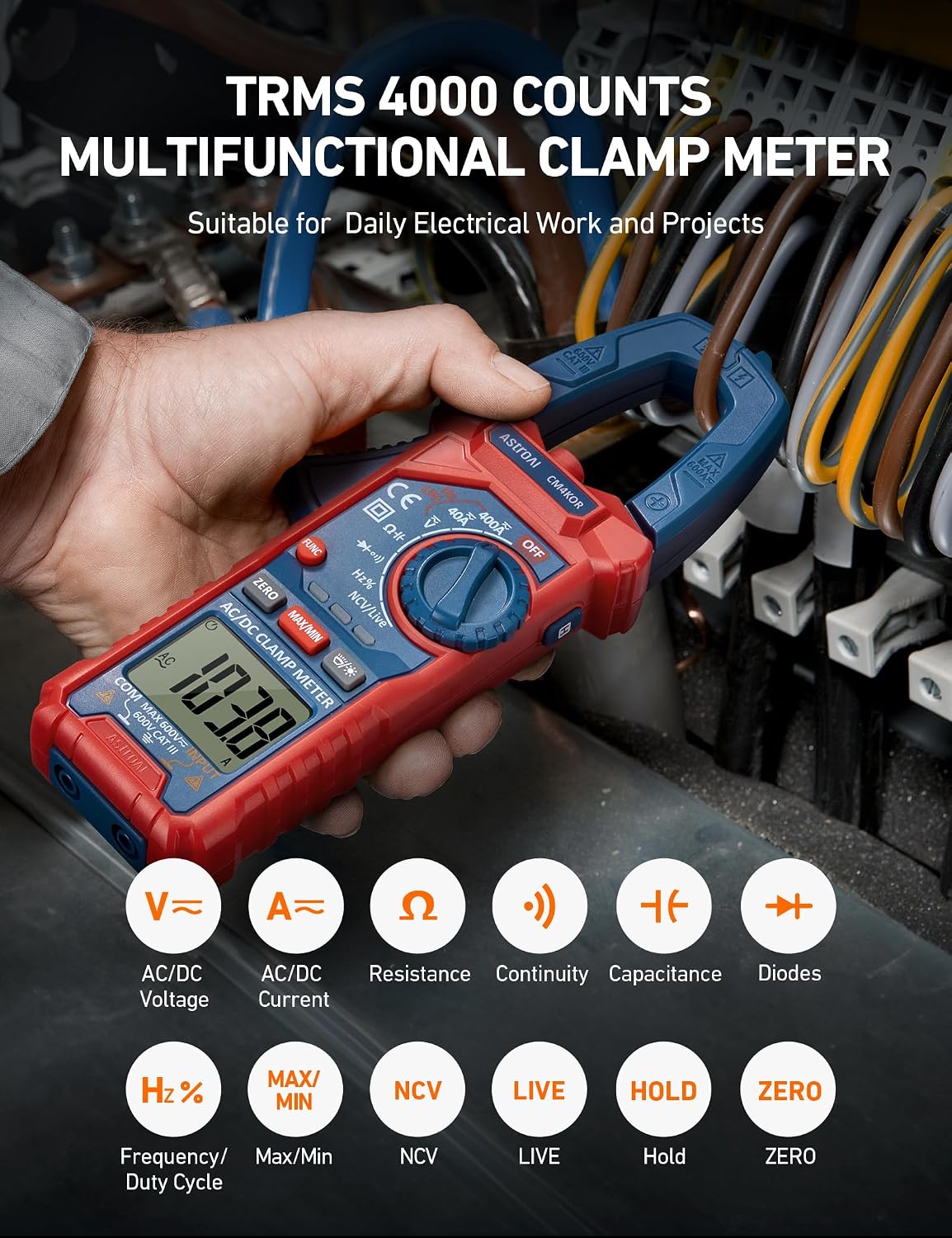 Detalle 2 de AstroAI 4000-Count Digital Clamp Meter with TRMS and NCV