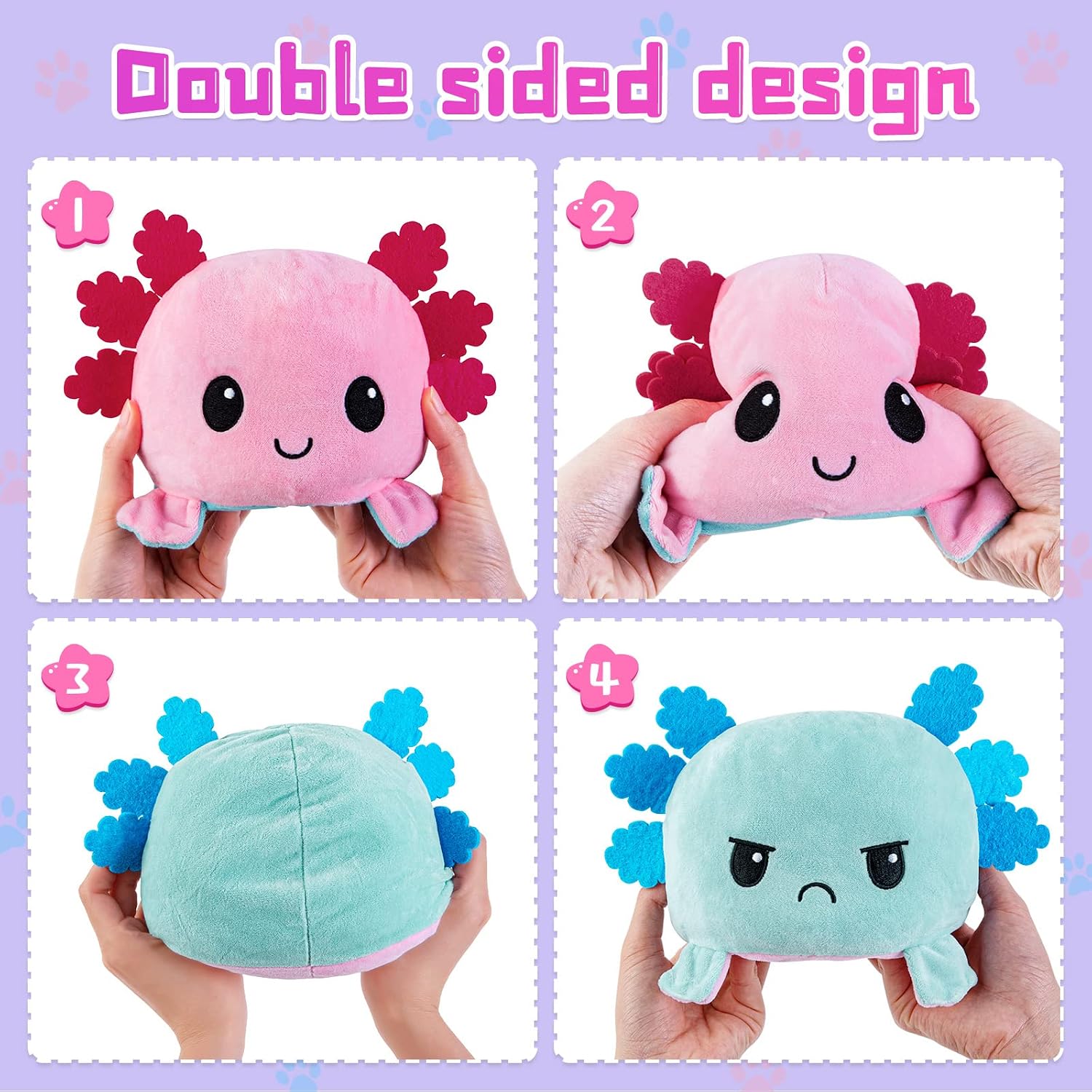 Thumbnail 3 de Thedttoy Reversible Axolotl Plushie
